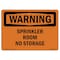 Signmission Safety Sign, OSHA WARNING, 18" Height, Rigid Plastic, Sprinkler Room No Storage, Landscape OS-WS-P-1824-L-12407 - alternate 1